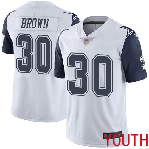Youth Dallas Cowboys Limited White Anthony Brown #30 Rush Vapor Untouchable NFL Jersey